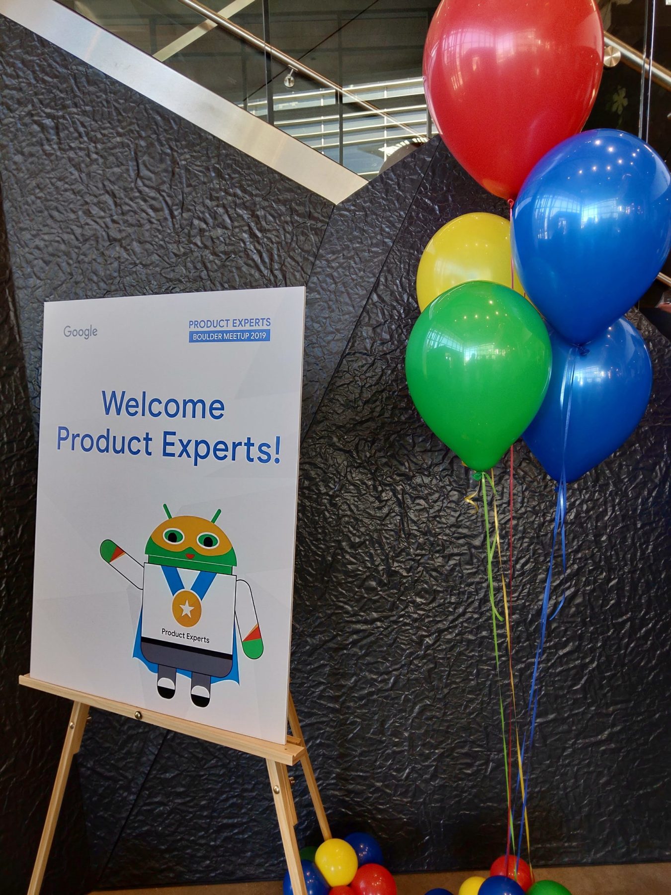 Welcome Product Experts sign at the Google Product Experts Boulder Meetup 2019